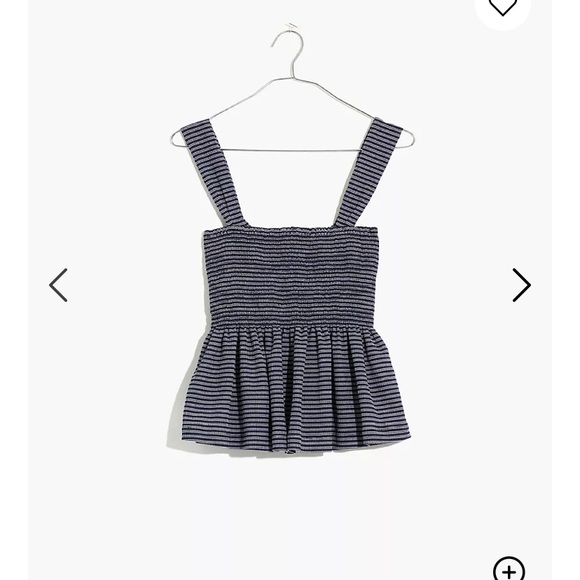 Texture and Thread Smocked Peplum Top Stripe - Picture 4 of 6